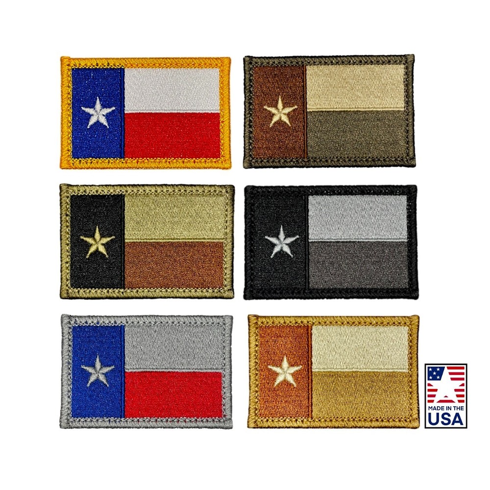 TEXAS FLAG PATCH HOOK BACKING VARIOUS COLORS MADE IN USA