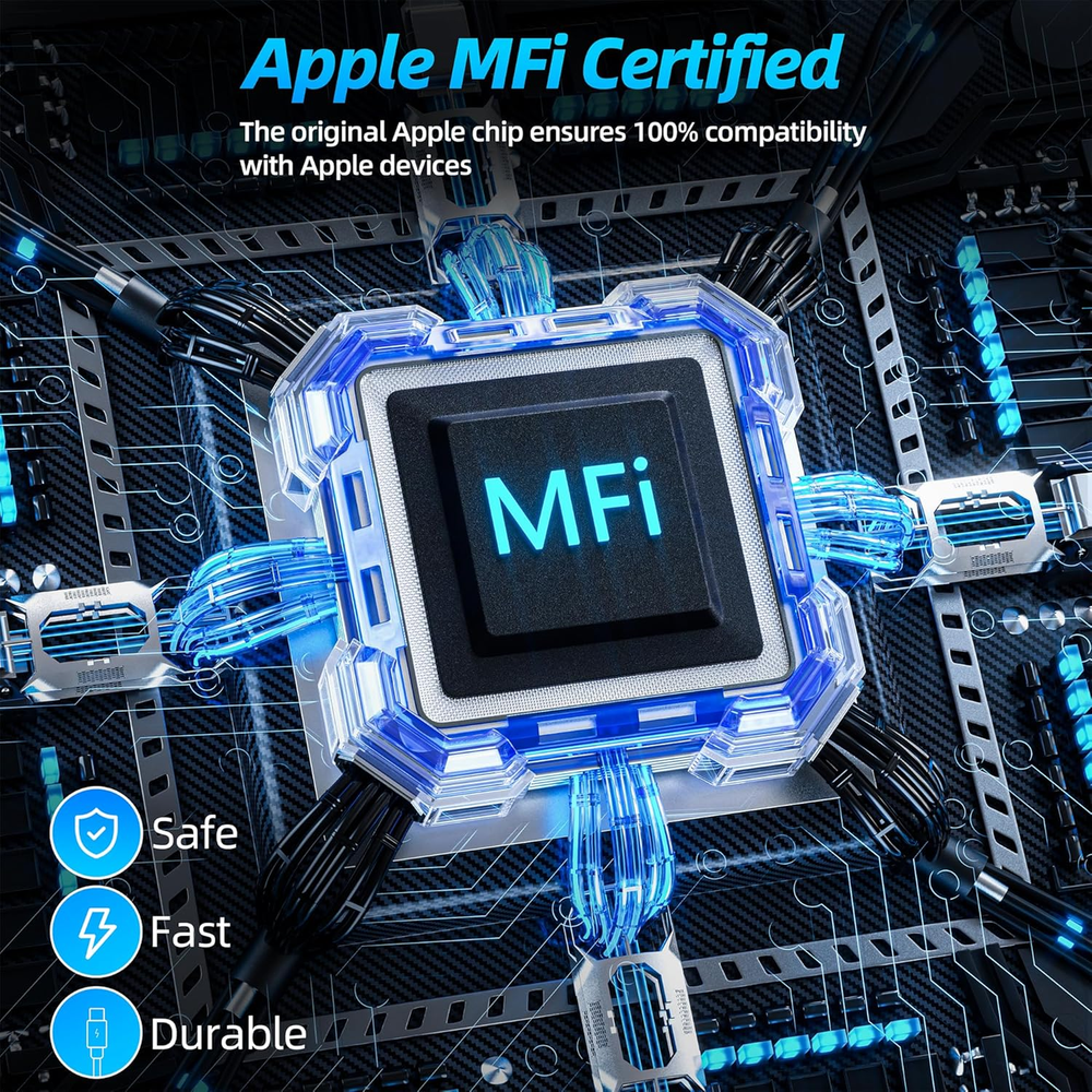 iPhone Charger 3pack 10FT Apple MFi Certified Long Lightning Cable Fast Charging