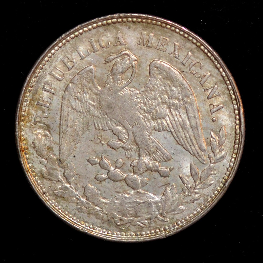 1904 Mo AM Mexico Cap & Rays Silver Peso