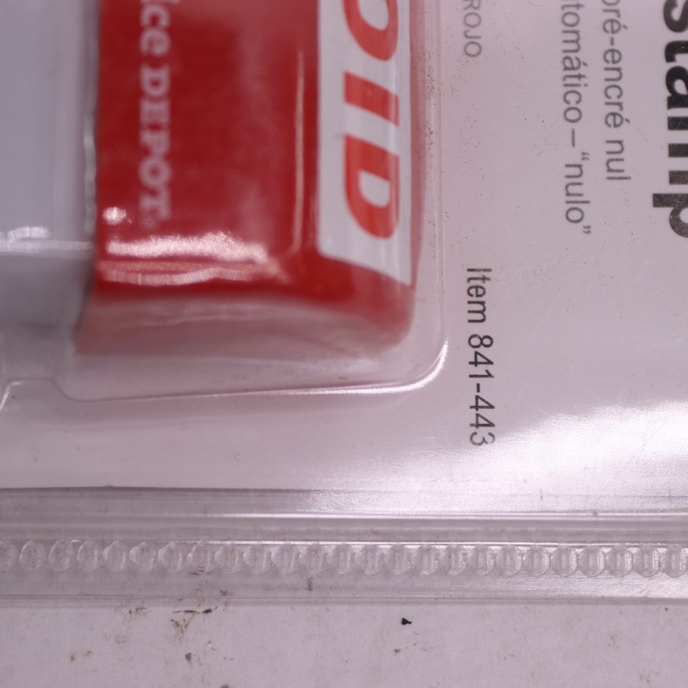 Office Depot Pre-Inked Message Stamp Void Red 841-443