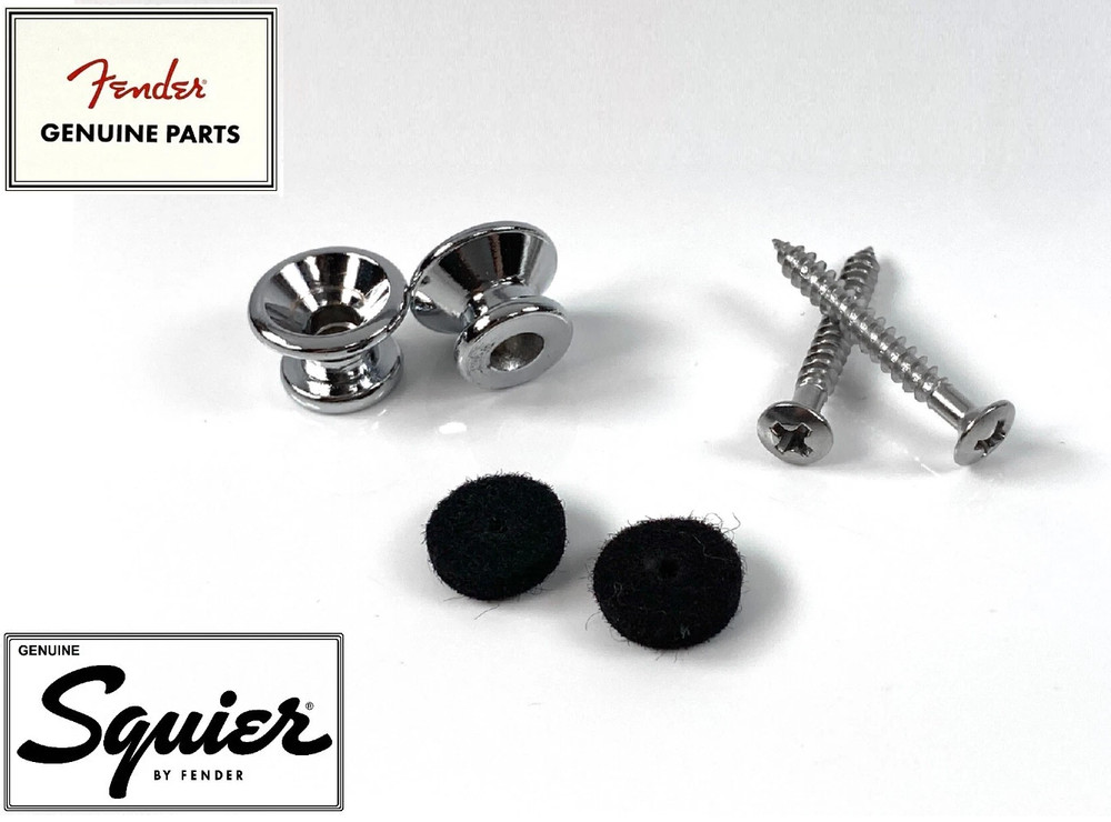 Fender Squier Strat STRAP BUTTONS w/ FELT & MOUNTING SCREWS Stratocaster Tele