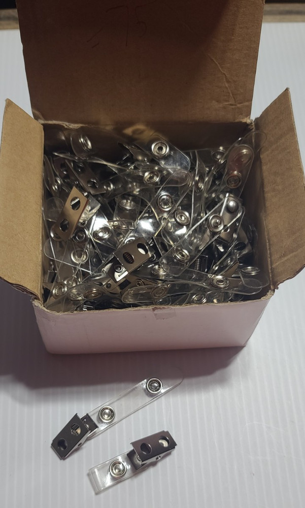 75 ID badge clips with strap skull# 1122897