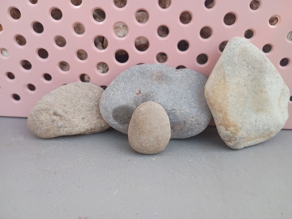 Assorted Smooth Gray Beige Stones Decorative Pebbles Set