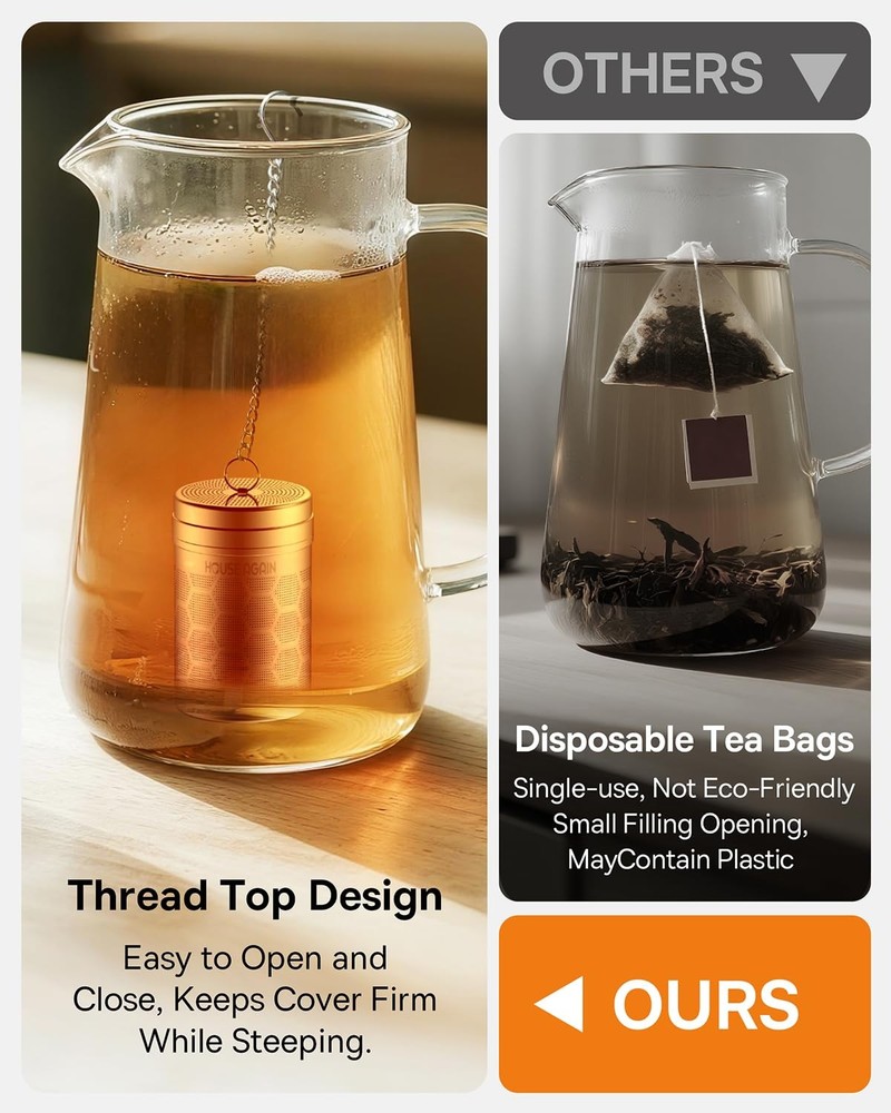 Tea Infusers, Extra Fine Mesh Tea Strainers for Loose Tea, Updated Slim Threa...