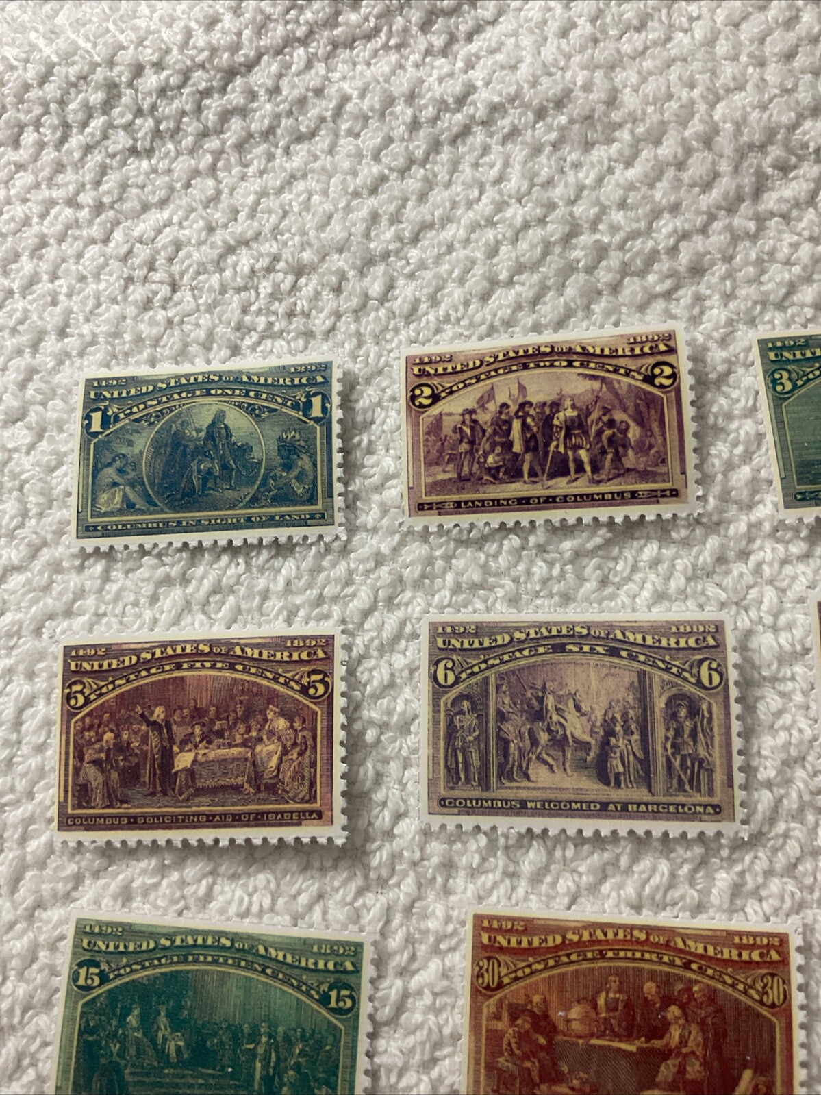 United States-(1893)-COLUMBUS-COMPLETE SET OF 16 STAMPS-REPRODUCTION.