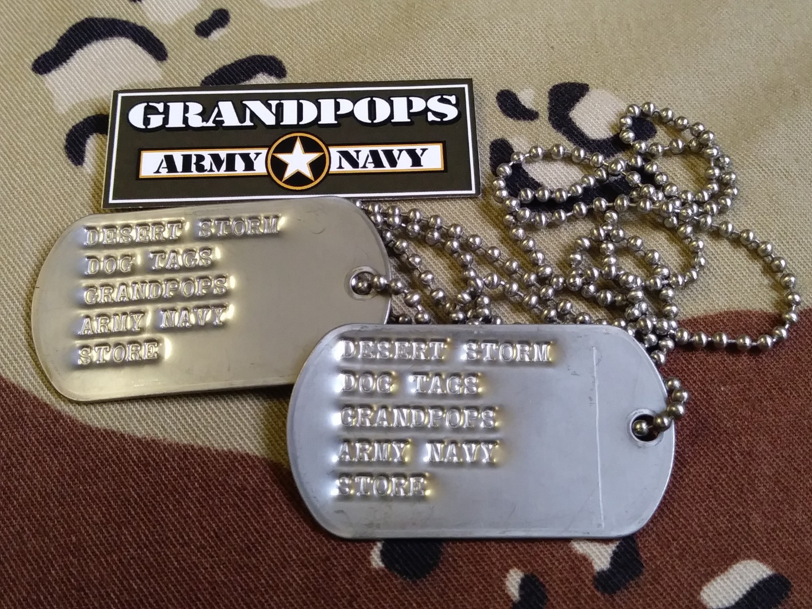 DESERT STORM U.S. MILITARY DOG TAGS CUSTOMIZED