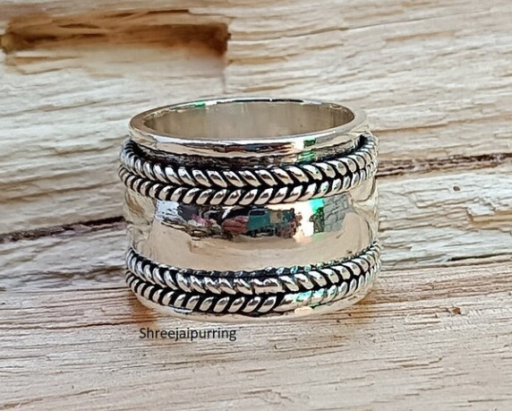 925 Sterling Silver Spinner Band Ring Statement Ring Handmade Ring , All Size