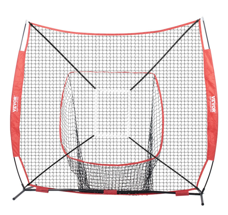 VEVOR 7x7 ft Baseball Softball Practice Net Hitting Batting Training Carry Bag