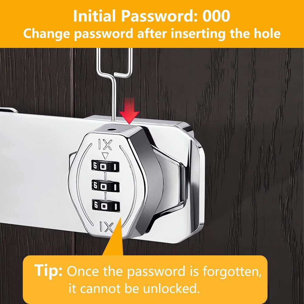3 Digit Keyless Cupboard Locks 3 Heavy Duty Kitchen Cabinet Locks with Combin...