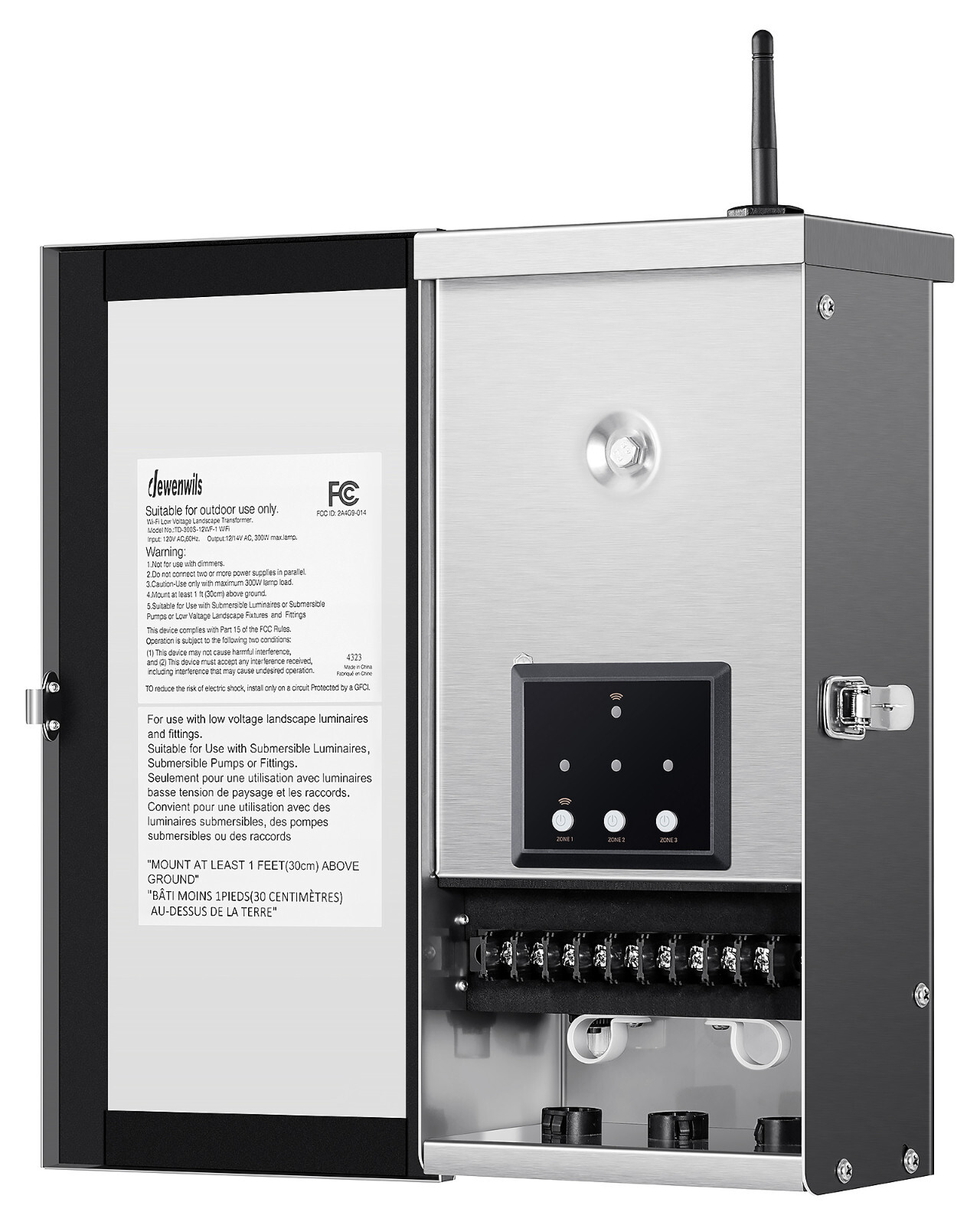 DEWENWILS 300W Wi-Fi Smart Low Voltage Transformer, 3 Independent Outputs,Timer