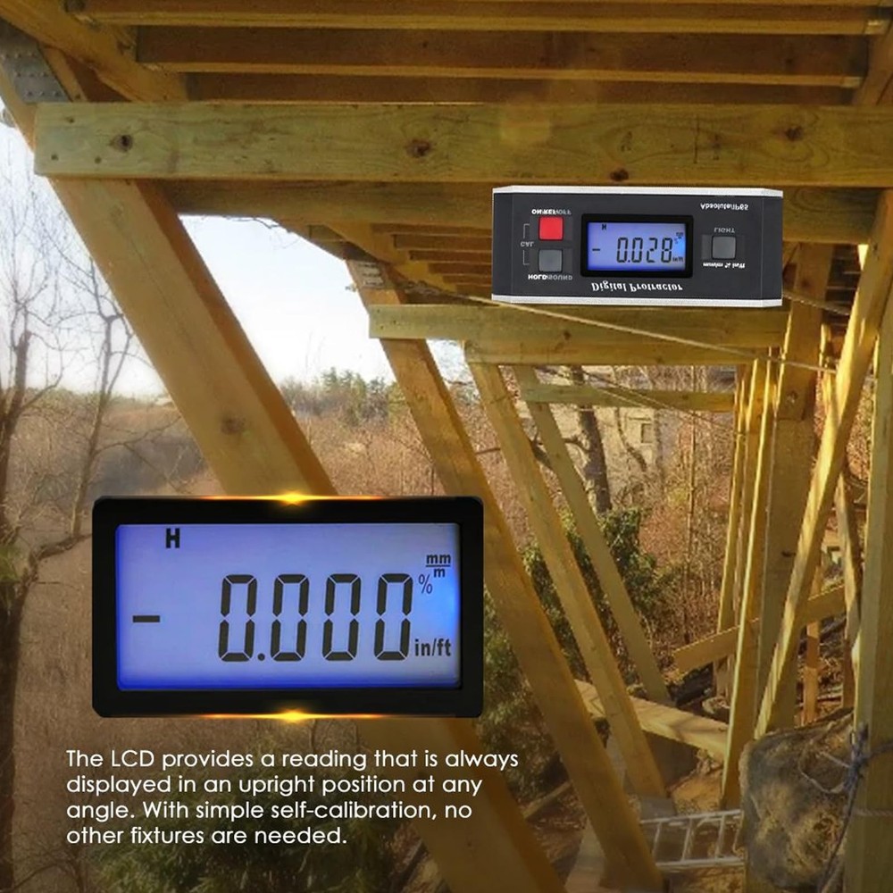 Digital Angle Finder Magnetic Protractor Inclinometer Angle Level Meter Tool ...