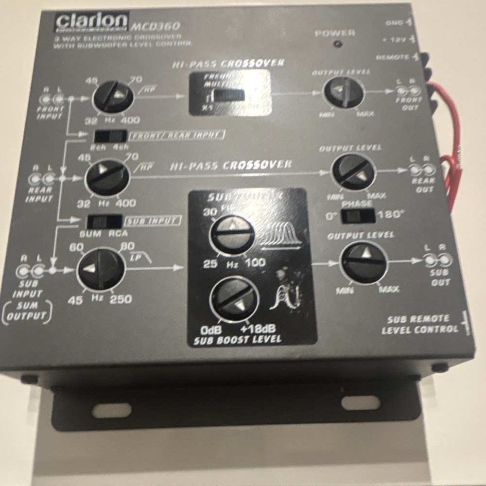 Clarion MCD360 3-Way Electronic Crossover Subwoofer Level Control