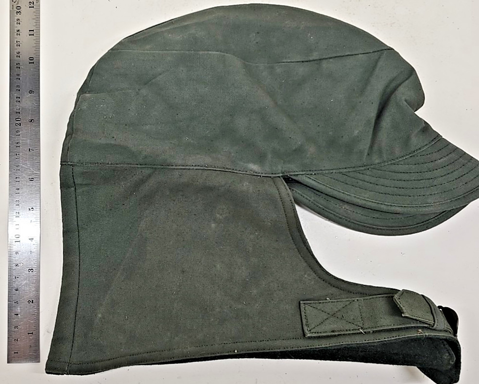 Vtg 1941 WWII Bomber Hat US ARMY Green WOOL LINED Cotton Shell EAR & Chin Flap