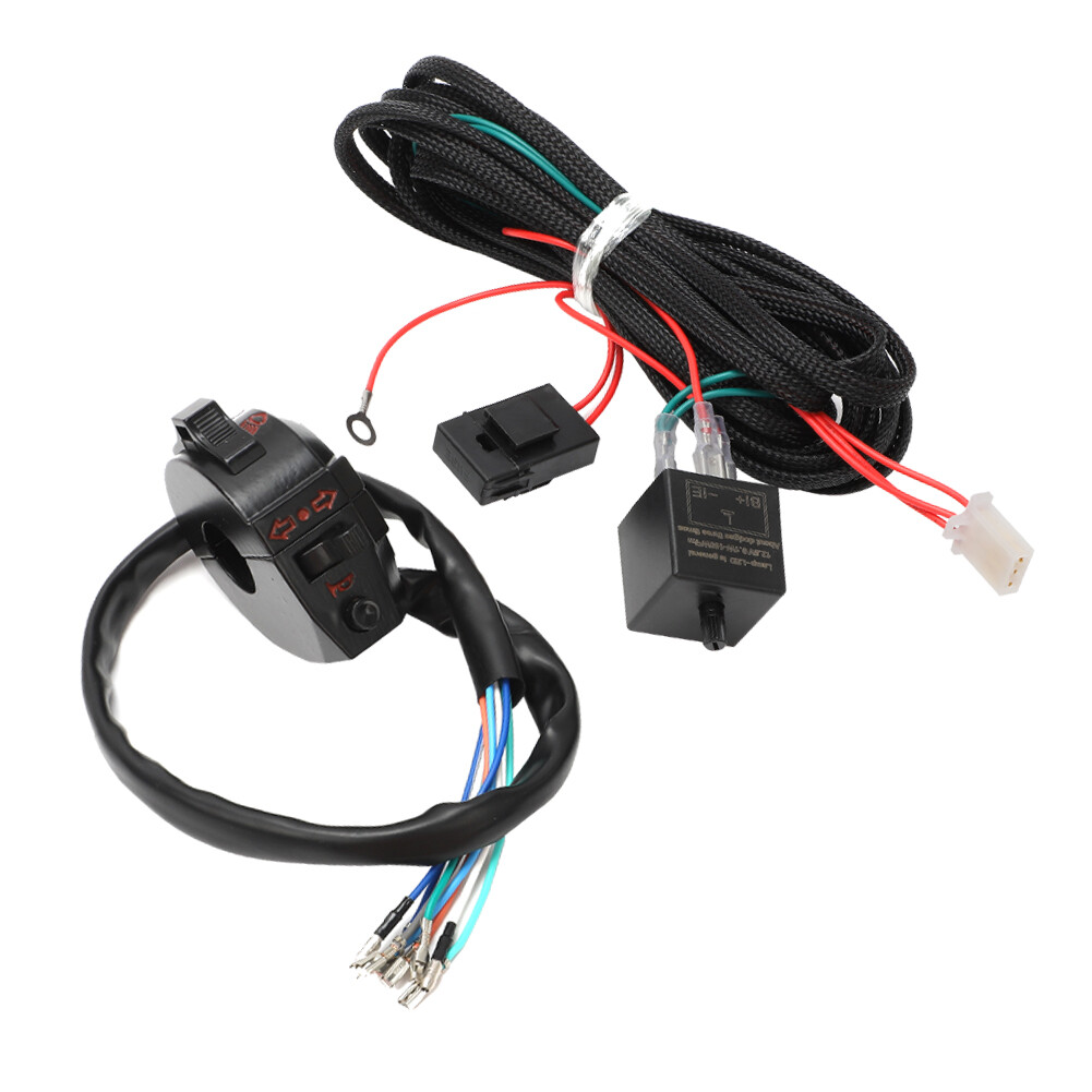 4X Universal Motorcycle Indicator Wiring Loom Harness Relay Kit Turn Signals