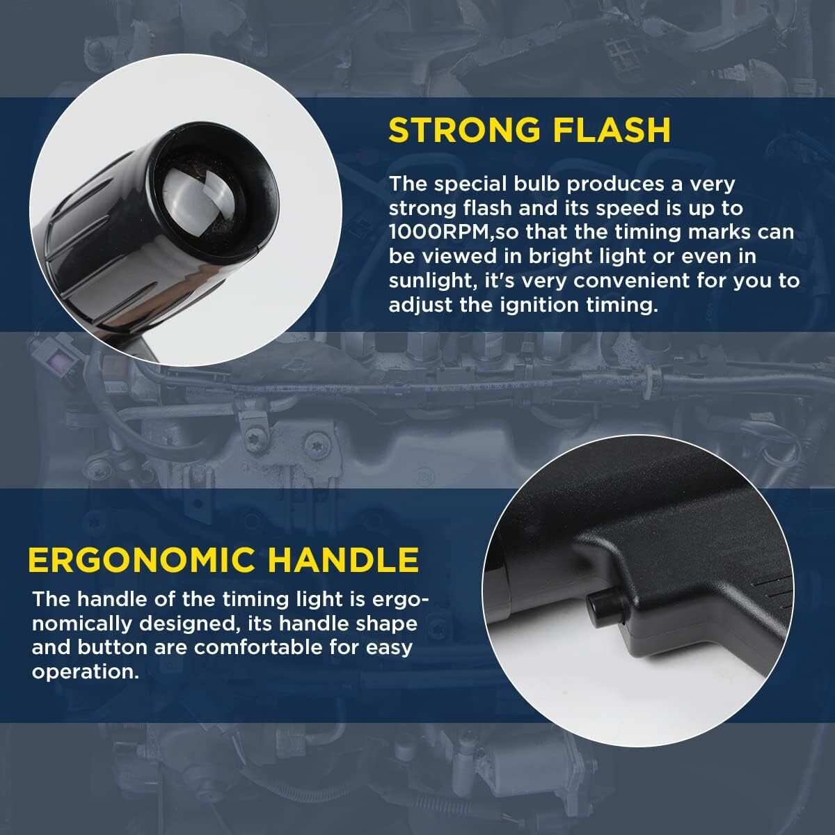 Petrol Engine Ignition Timing Gun Detector Xenon Light Car Inductive Strobe Test