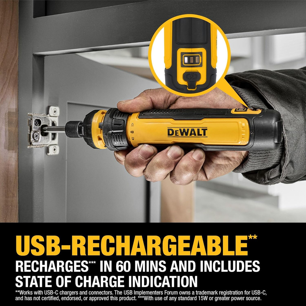 DEWALT Cordless Screwdriver USB Rechargeable with FLEXDRIVE Control