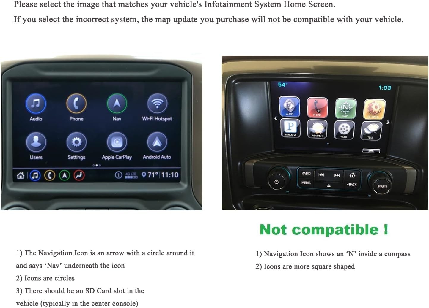 2024 Released GPS Navigation sd Card Fits Cadiliac Chevrolet Buick GMC,Map Updat