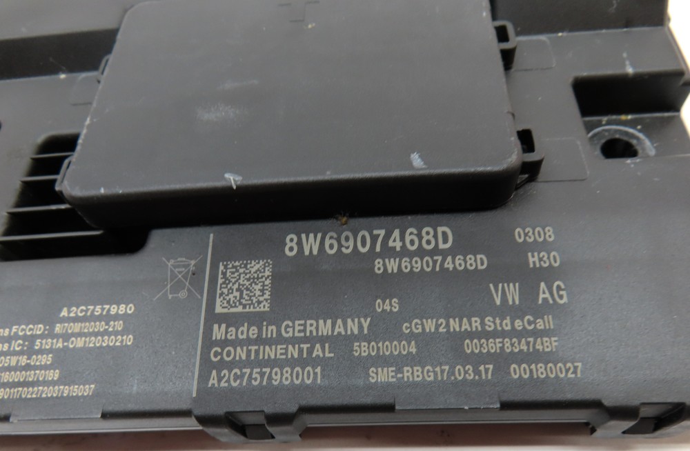 2017 AUDI A4 (B9 8W) CENTRAL GATEWAY BODY CONTROL MODULE