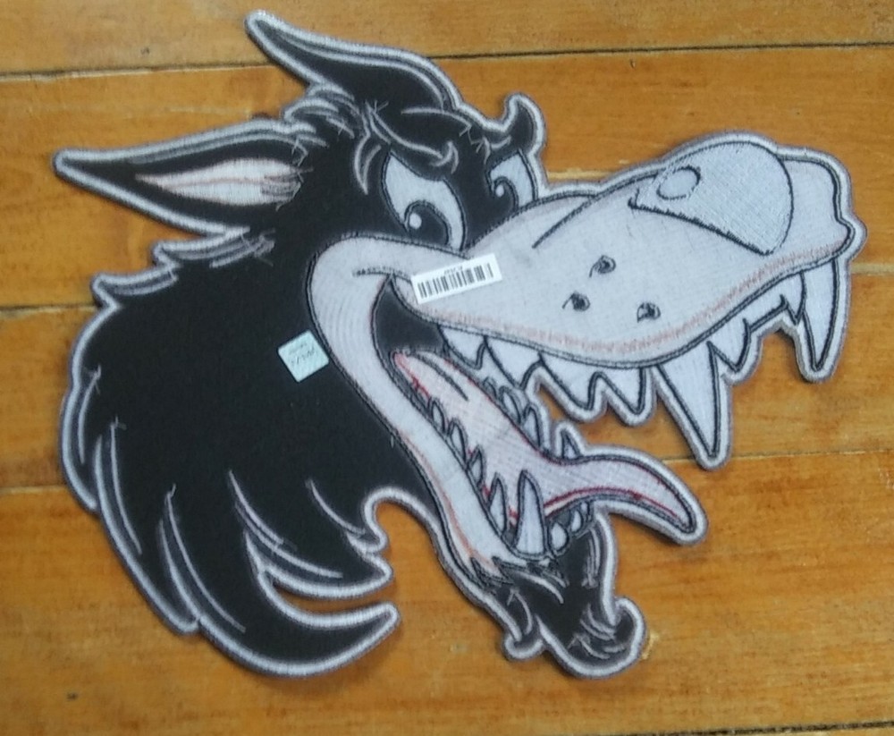 Large Embroidered Back Patch - Lone Wolf Biker Vest Jacket Iron On Patch