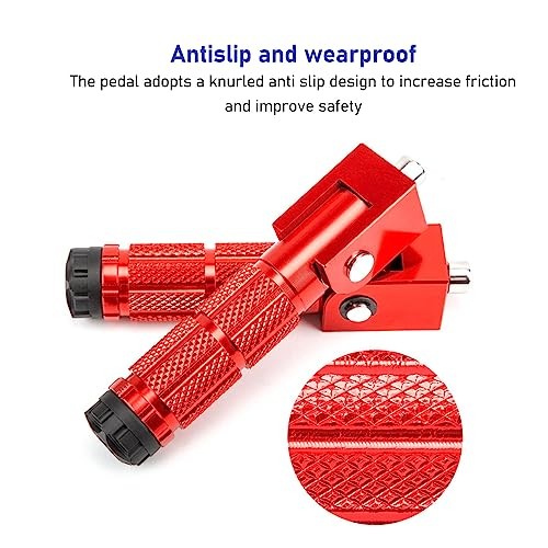 Aluminium Alloy Motorcycle Foot Pegs Passenger Foot Rest, 2 Pcs