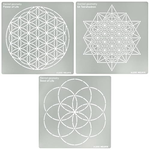 No.488 Metal Stencils, Sacred Geometry Figures, Flower of Life Version, 64