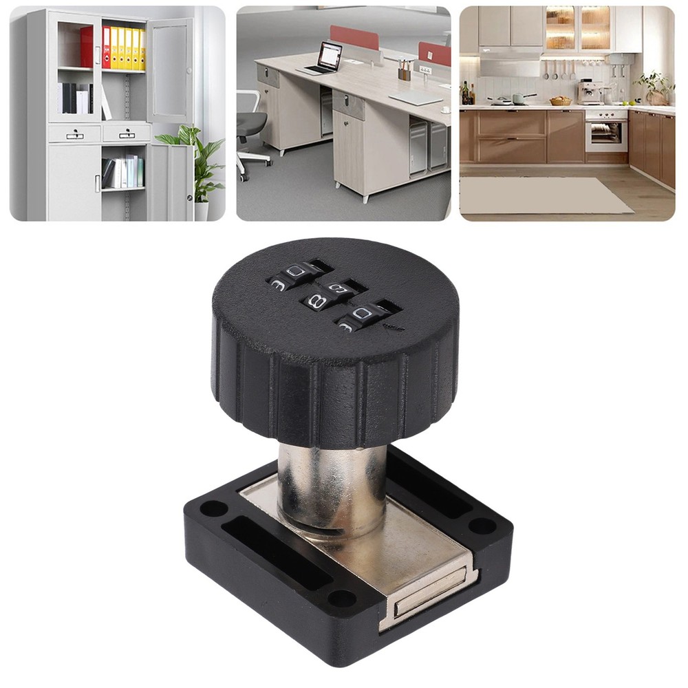 Combination Cabinet Cam Lock 3 Digits Password Coded Drawer Lock Black