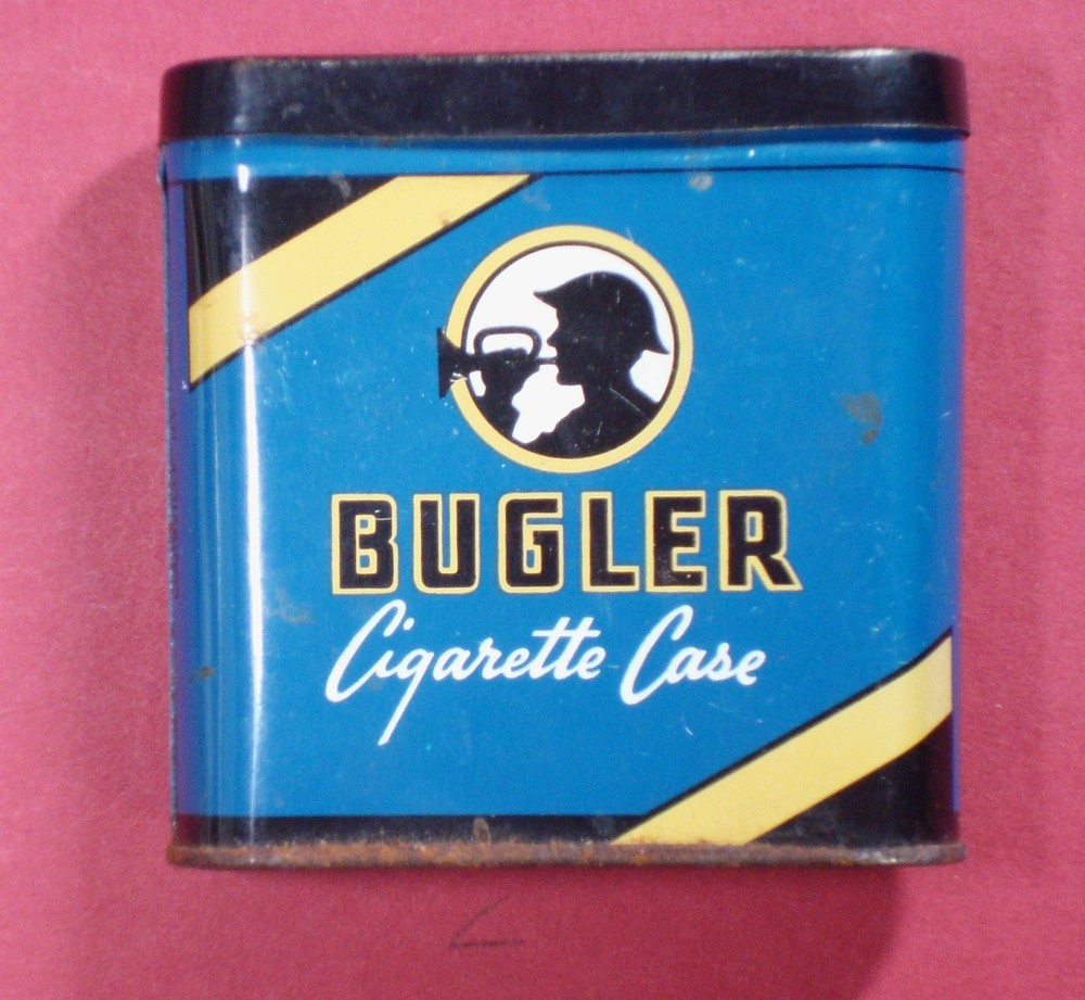 Bugler Blue Tin Hinged Lid Cigarette Case