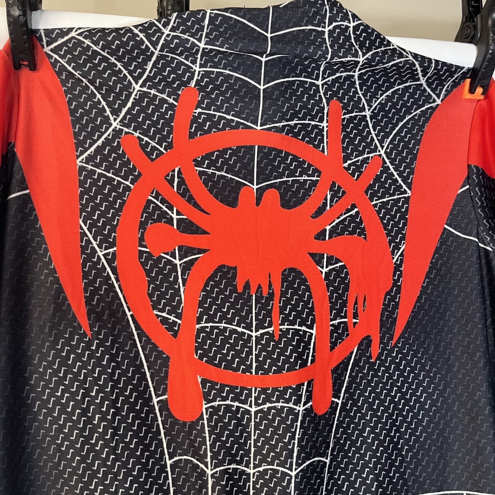 Spider Man Youth Costume Suit Miles Morales Black Red Zentai Large Cosplay