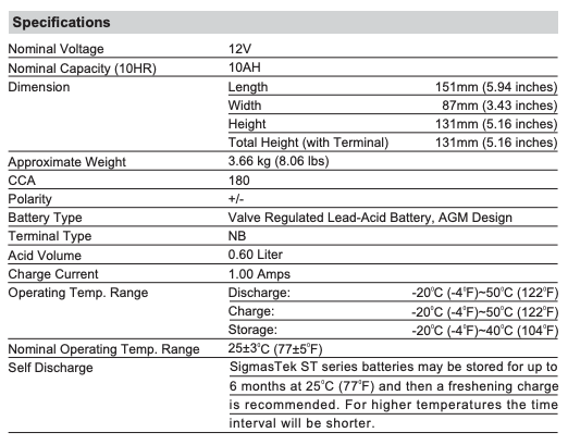 Deka ETX12 180CCA Battery (Replacement) by SigmasTek