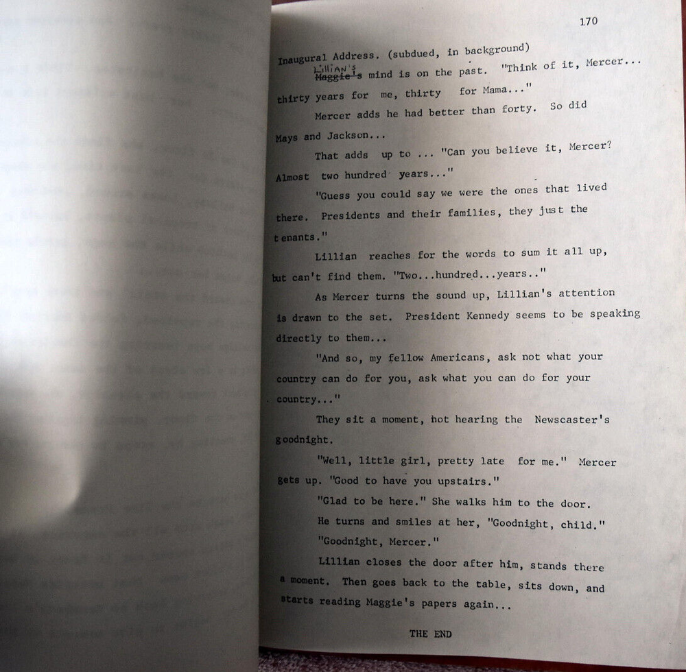 "Backstairs at The White House" Mini Series Original Screenplay Script