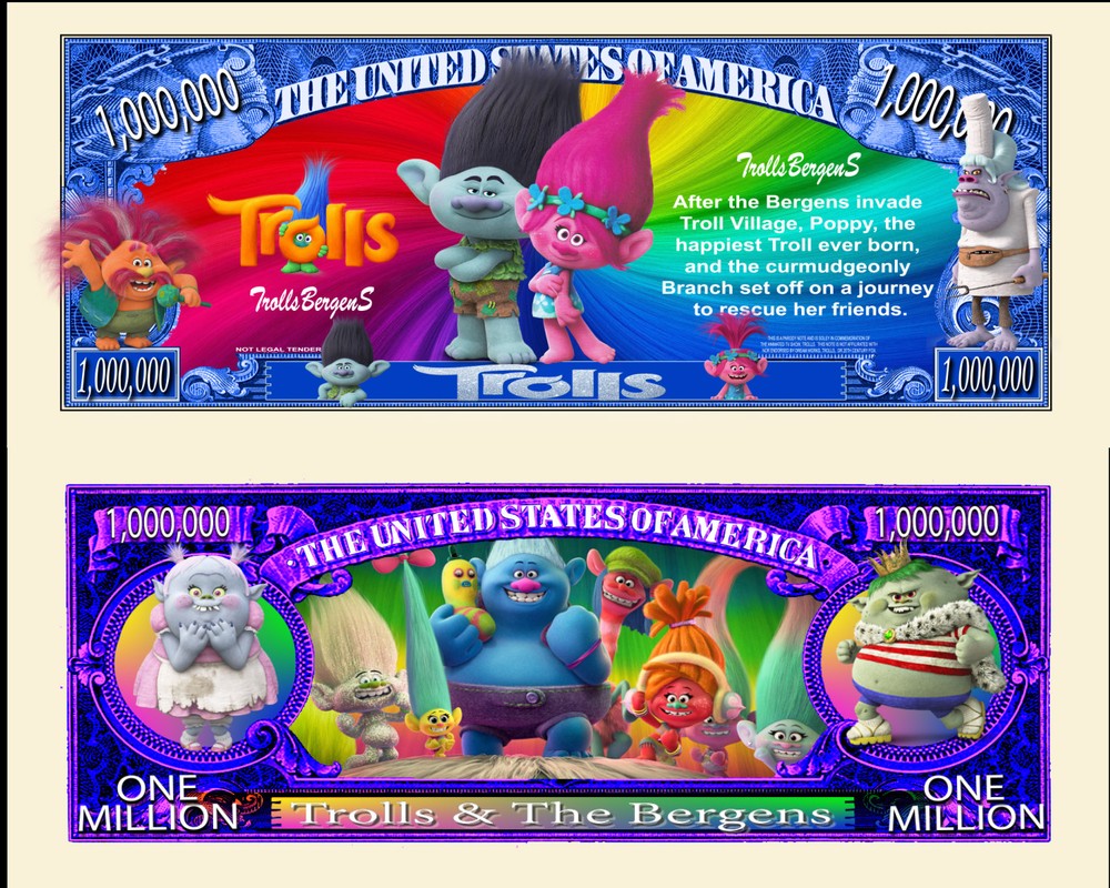 OUR TROLLS DOLLAR BILL (2 Bills)