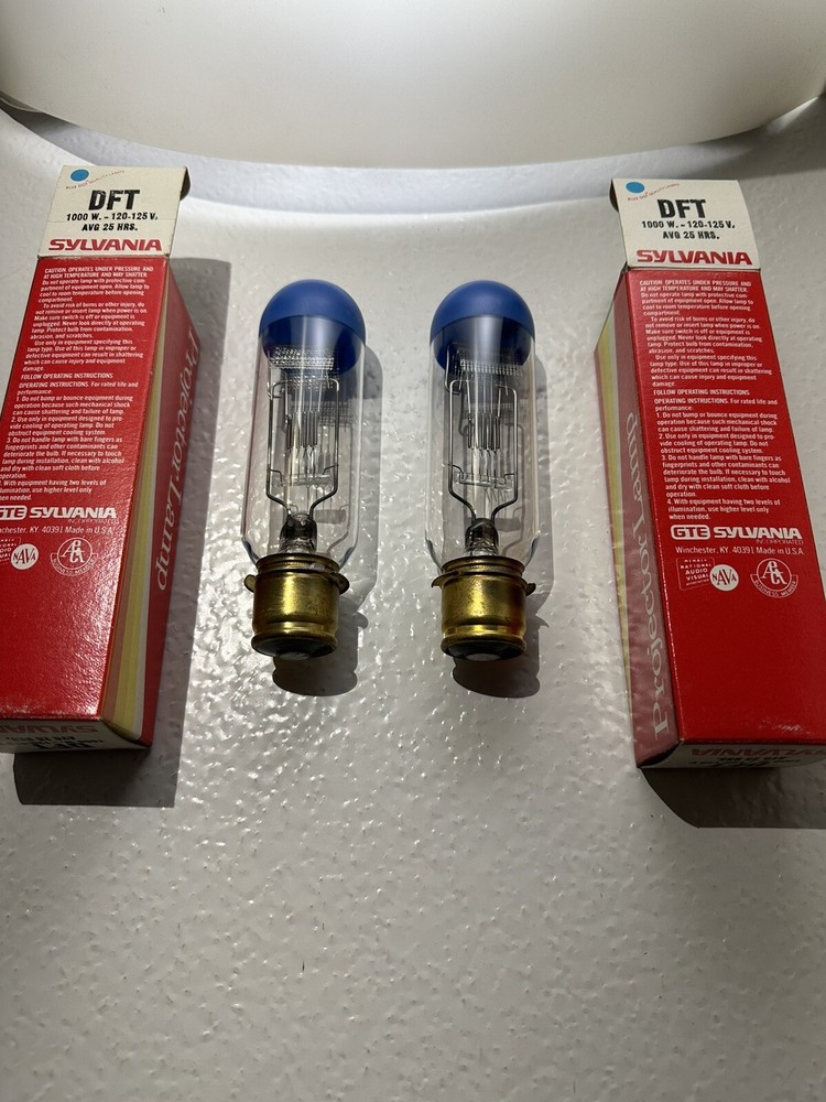 DFT "DFD" 2-pack, projector lamp projection light bulb 120v 1000w, NOS Sylvania