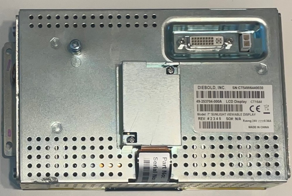 Diebold 49-253704-000A 7" Sunlight Viewable LCD DISPLAY