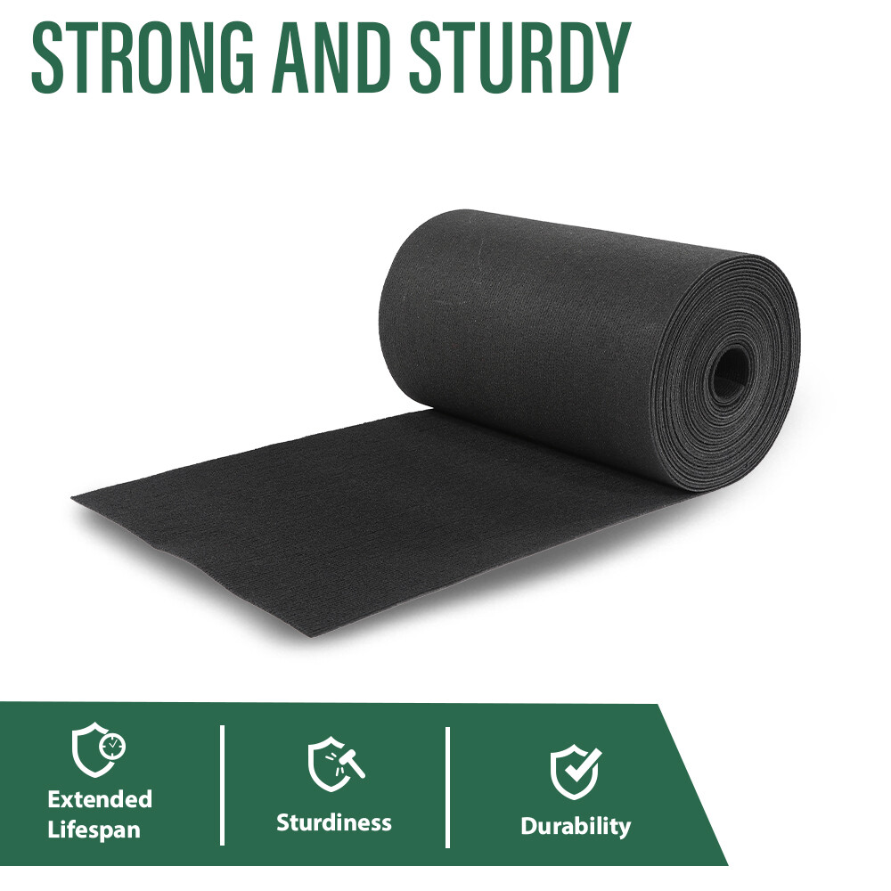 18" x 50' Ribbed Bunk Carpet / Marine Boat Trailer Runners / Outdoor - Black