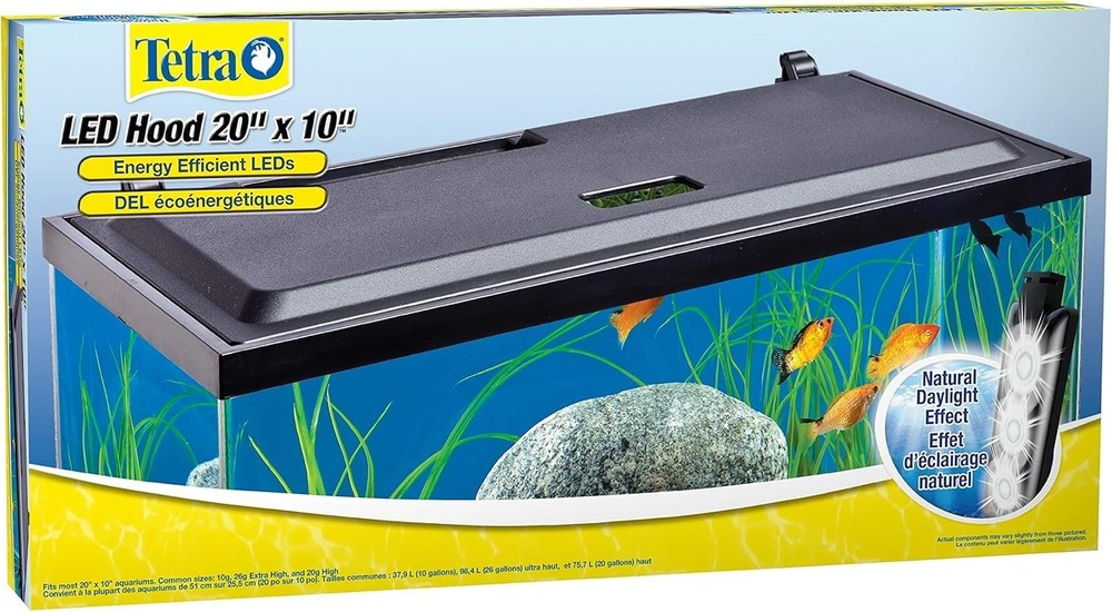 Aquarium Light Hood 20 Inch Size Fits Rectangular Tanks with Hinged Opening