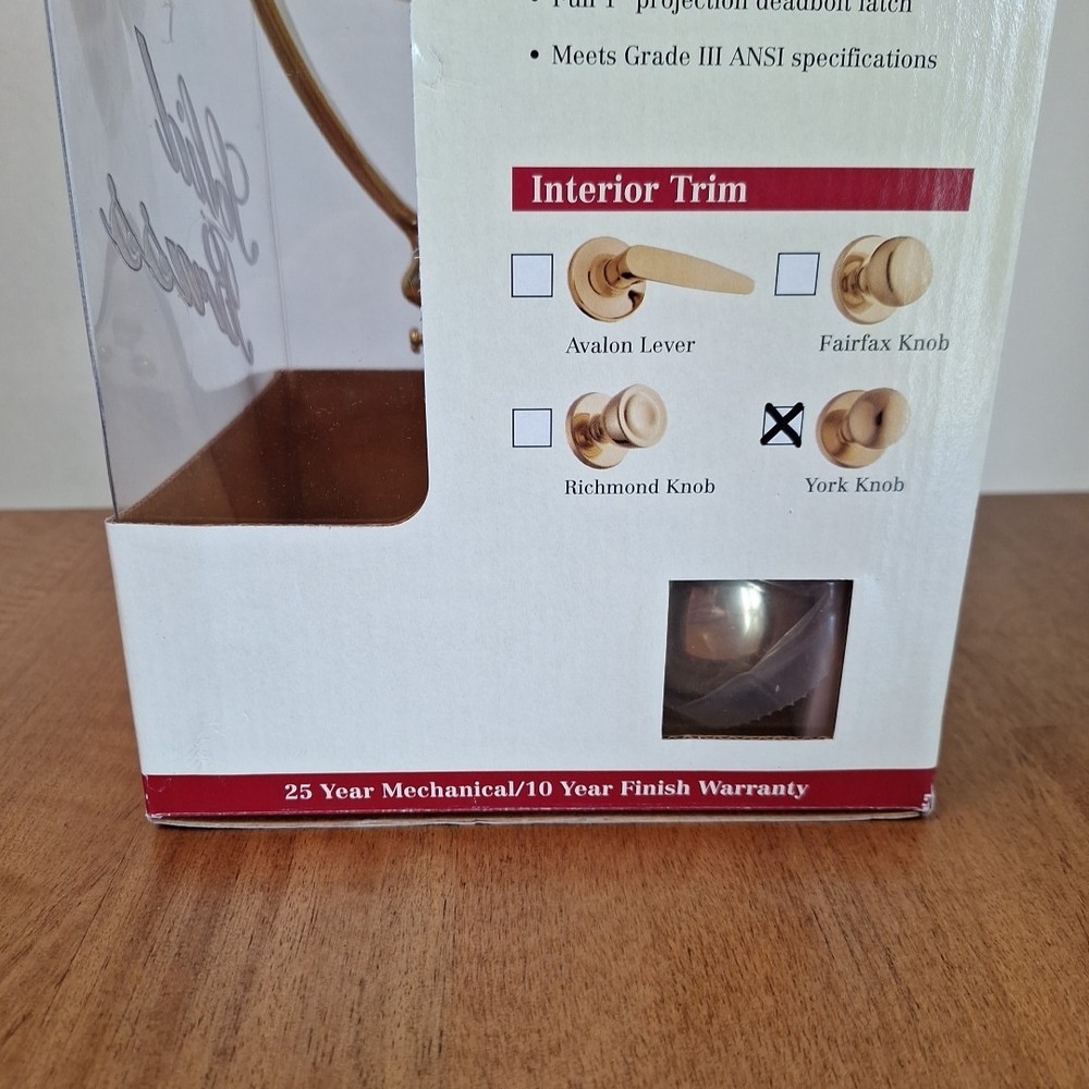 Weiser Lock Elements Series Providence York Entry Handle Set Solid Brass NEW