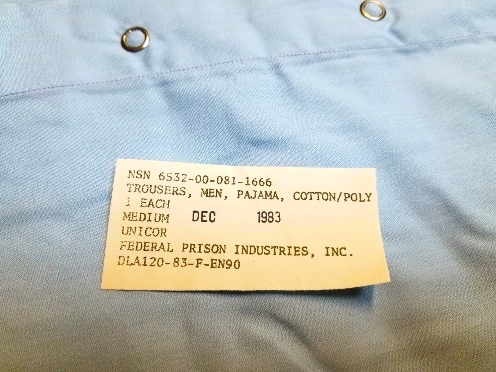 QTY (2) USGI ARMY Blue Pajamas PJ SLEEP Bottoms Pants MEDIUM NIB MADE IN THE USA