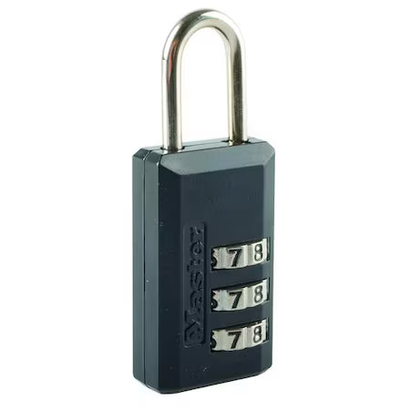 Master Lock 646D Luggage/Briefcase Padlock, Brass, Side