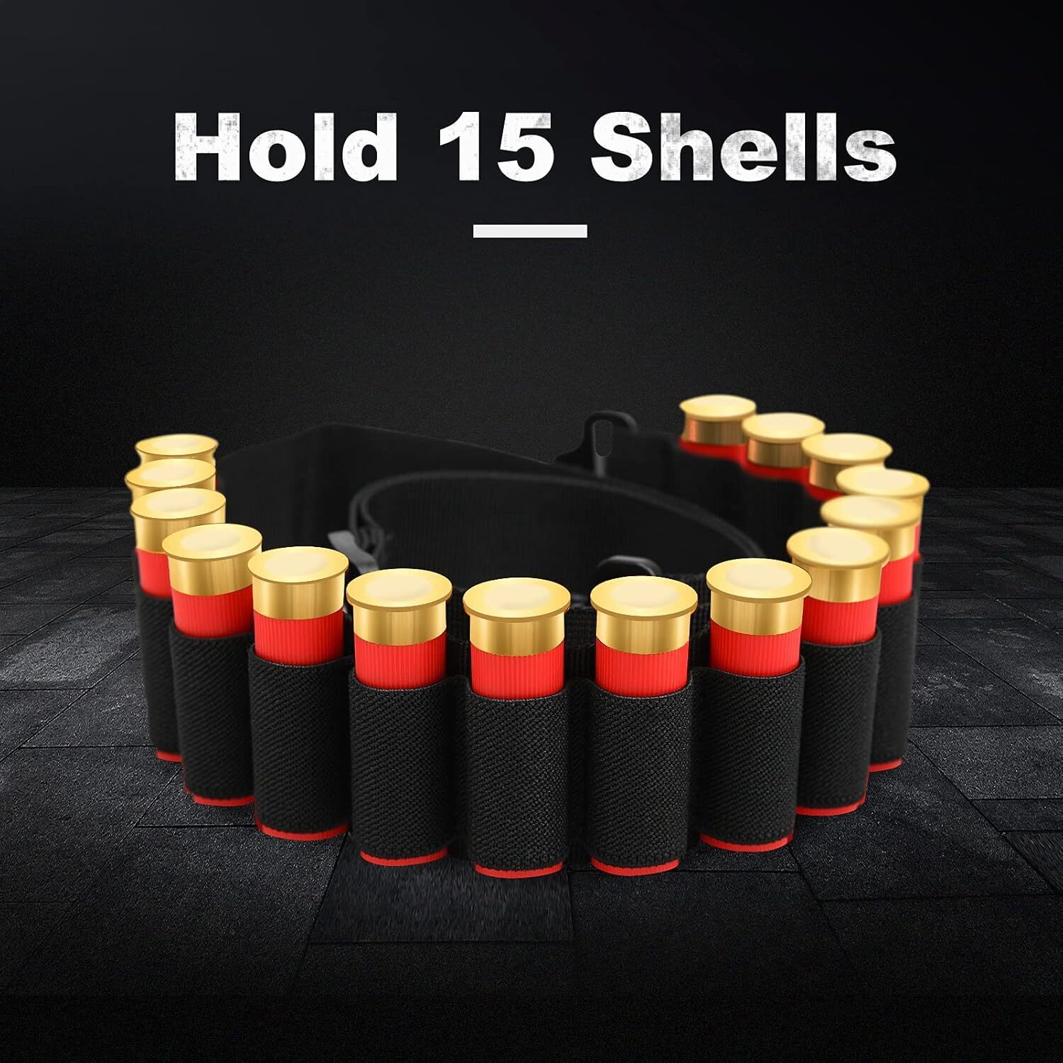 Tactical Shotgun Sling 15 Rounds 2 Point Gun Sling 12/20 Gauge Shell Ammo Pouch