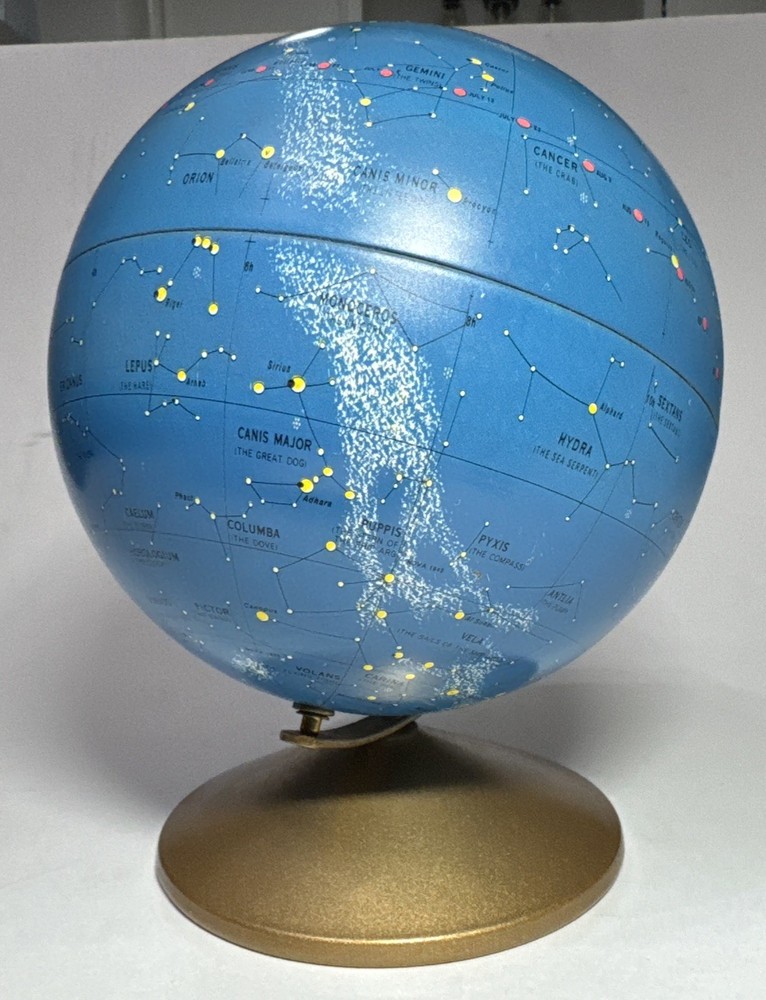 Vintage 1970's Replogle Metal 6” Celestial Constellation Globe, RARE