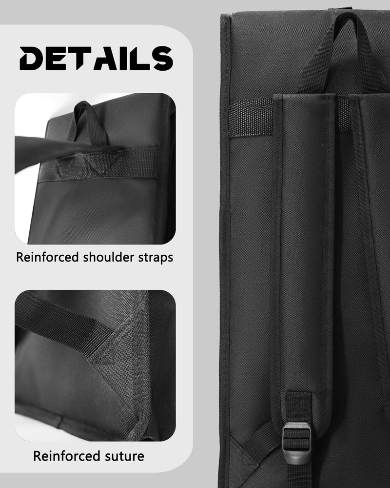 Silent Drum Pad Bag for 12 Inch, Practice Drum Pad Set Backpack