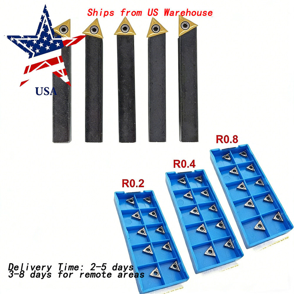 Complete Lathe Tooling Set: 5pcs 1/4" Carbide Inserts & 35pcs Tool Bit Holders