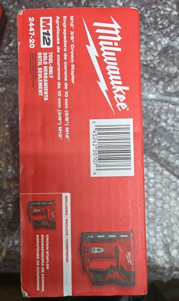 Milwaukee 2447-20 M12 12 Volt 3/8 Crown Stapler Cordless NEW Free Shipping. READ