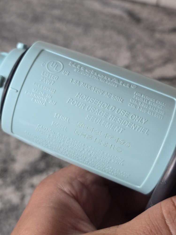 KitchenAid KHB1231 Handheld Immersion Blender Motor Base Blue 200W Replacement