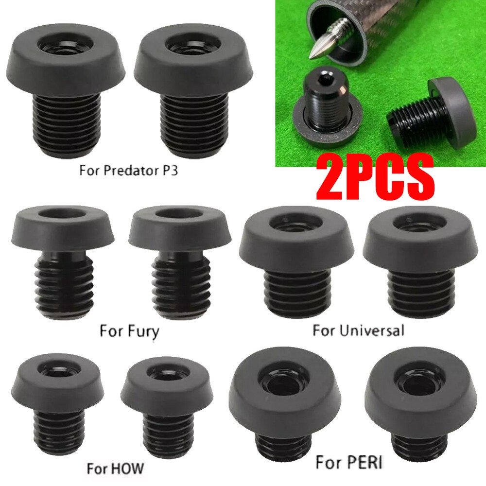 2PC Pool Cue Back Plug Screw Bottom Bumper Protector for Universal/HOW/PERI/Fury