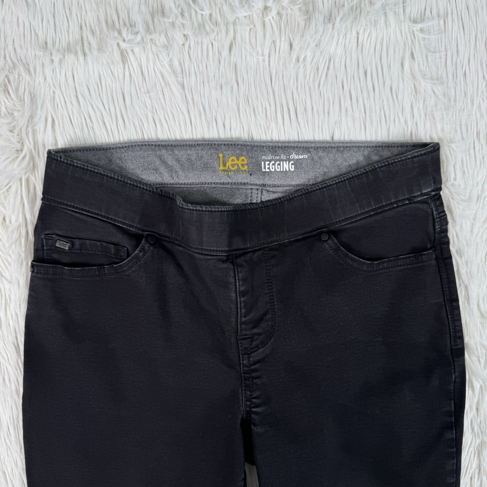 Lee Modern Series Black Mid-Rise Dream Legging Denim Jeans Women's Size 8M