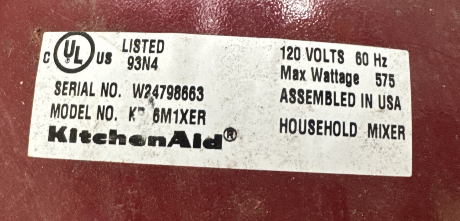 KitchenAid K 6Qt Stand Mixer Red As Is For Parts Repair Won’t Power On