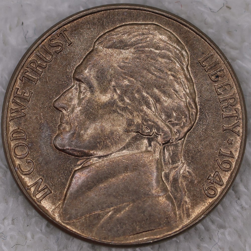 Jefferson Nickel 1948 BU FS