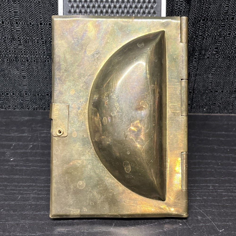 18c Vintage Rectangular Brass Cookie Maker Mould Box Collectible - 11014