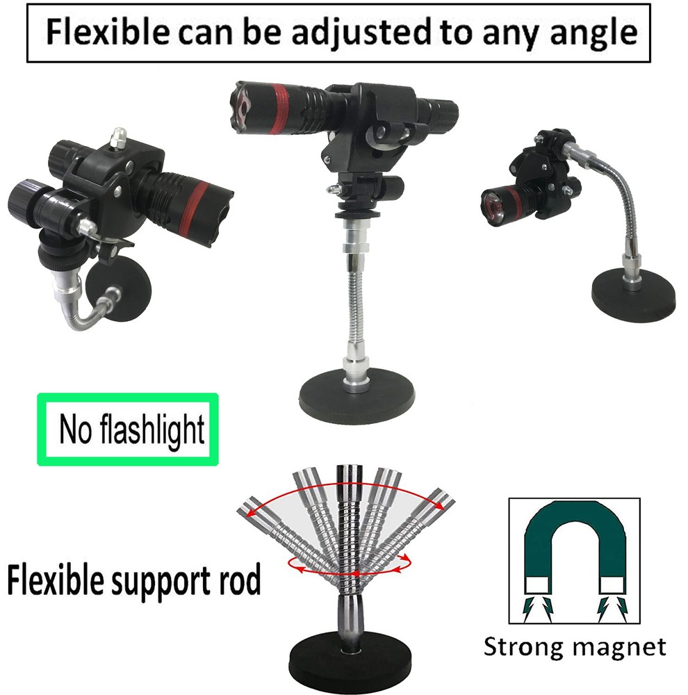 Flashlights Magnetic Mounting Brackets Holder for D-Cell Torches Flashlights